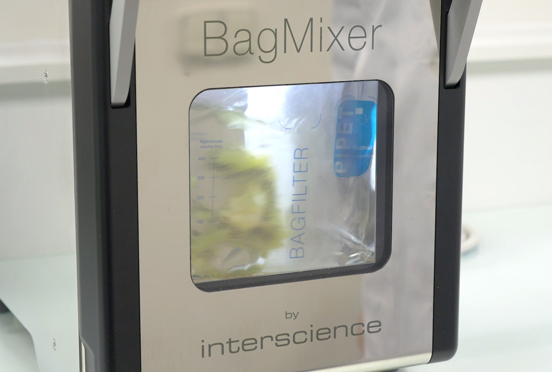 在实验室均质器中使用BagFilter Pipet均质袋